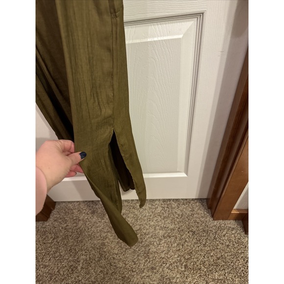 Banana Republic Cindered Olive Green Utility Maxi Dress Size 6 Tie waist - Picture 6 of 6
